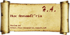 Hux Annamária névjegykártya